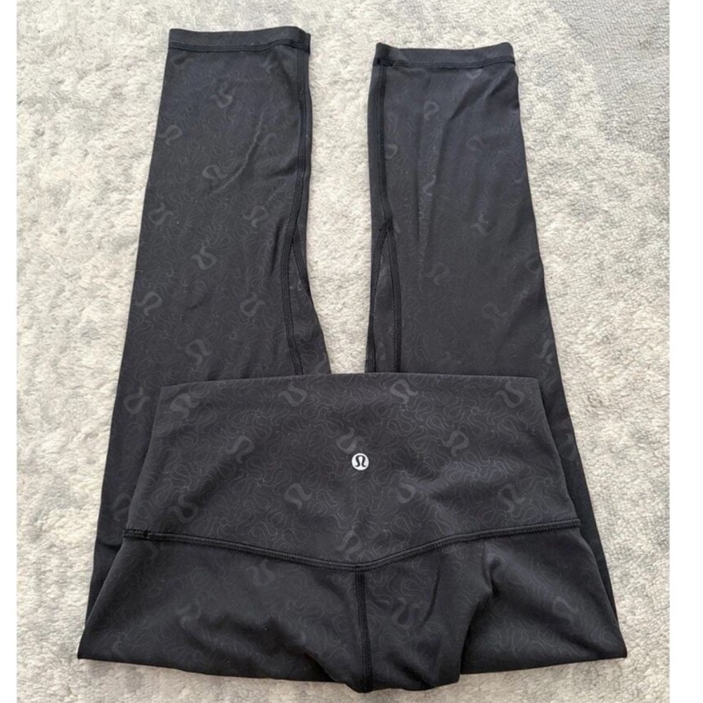 Lululemon Align High-Rise Cropped Pant NULU Size 6 Yogo Emboss Logo Pattern